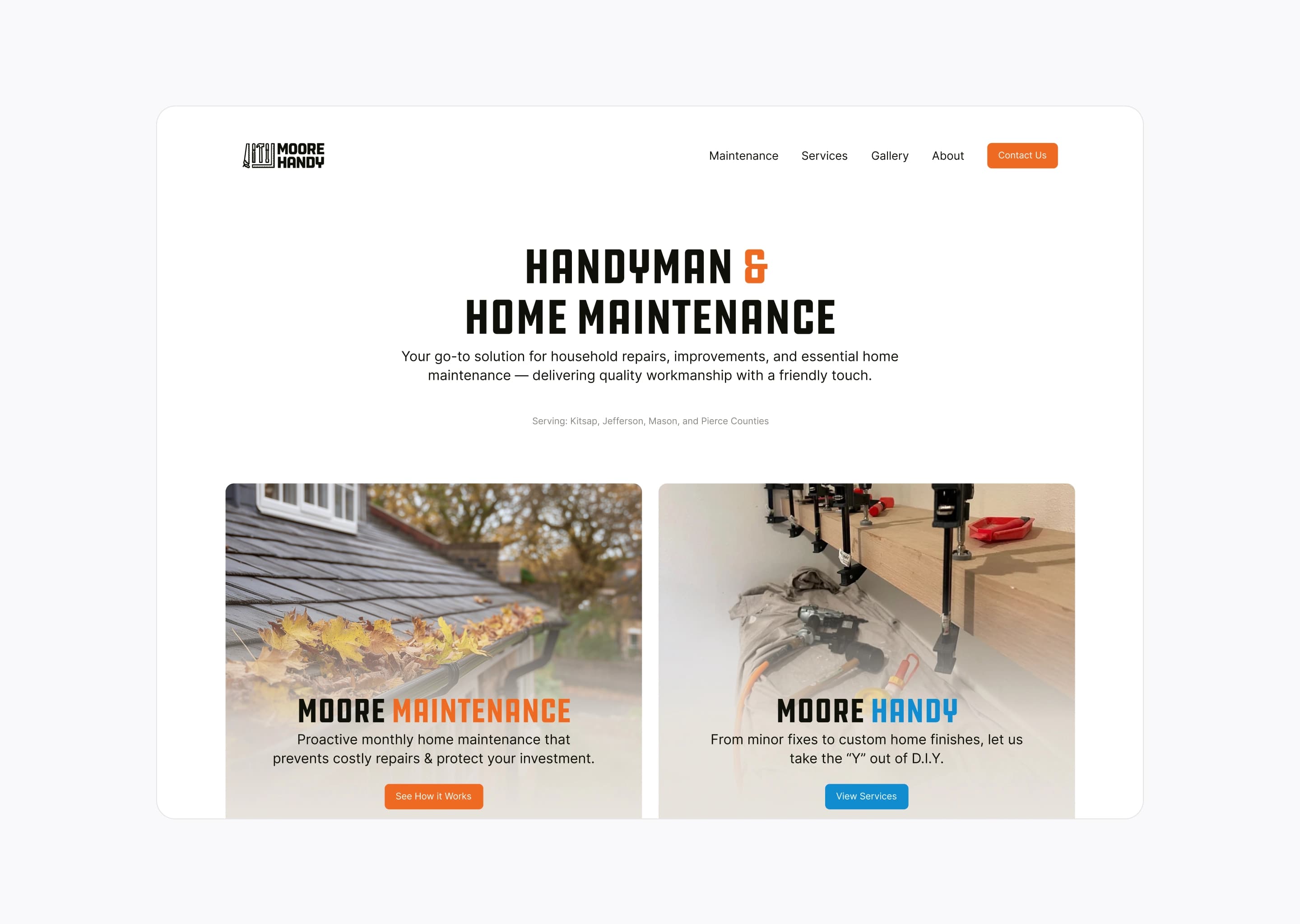 Moore project website mockup